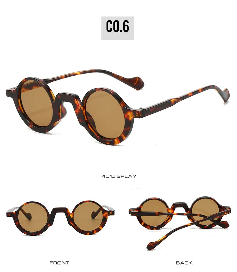 European and American New Retro Round Small-Frame Glasses with a High-End Feel, Unisex Sun Protection and Anti-Uv Sunglasses