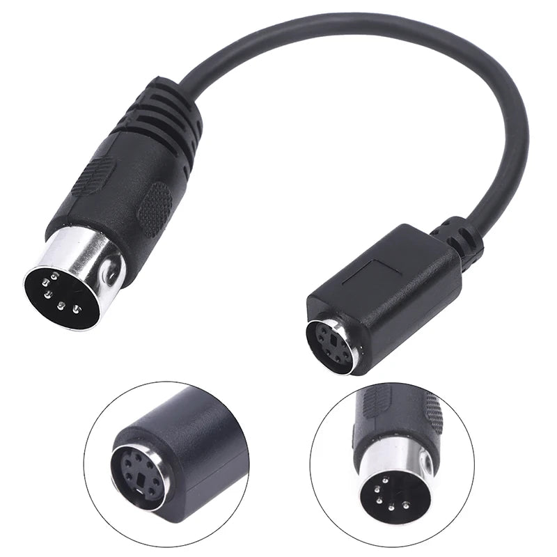 1PC PS/2 Keyboard To AT 5 Pin DIN MD 6-pin Female To DIN 5-pin Male Cable Ps2 Keyboard And Mouse Transmission Cable