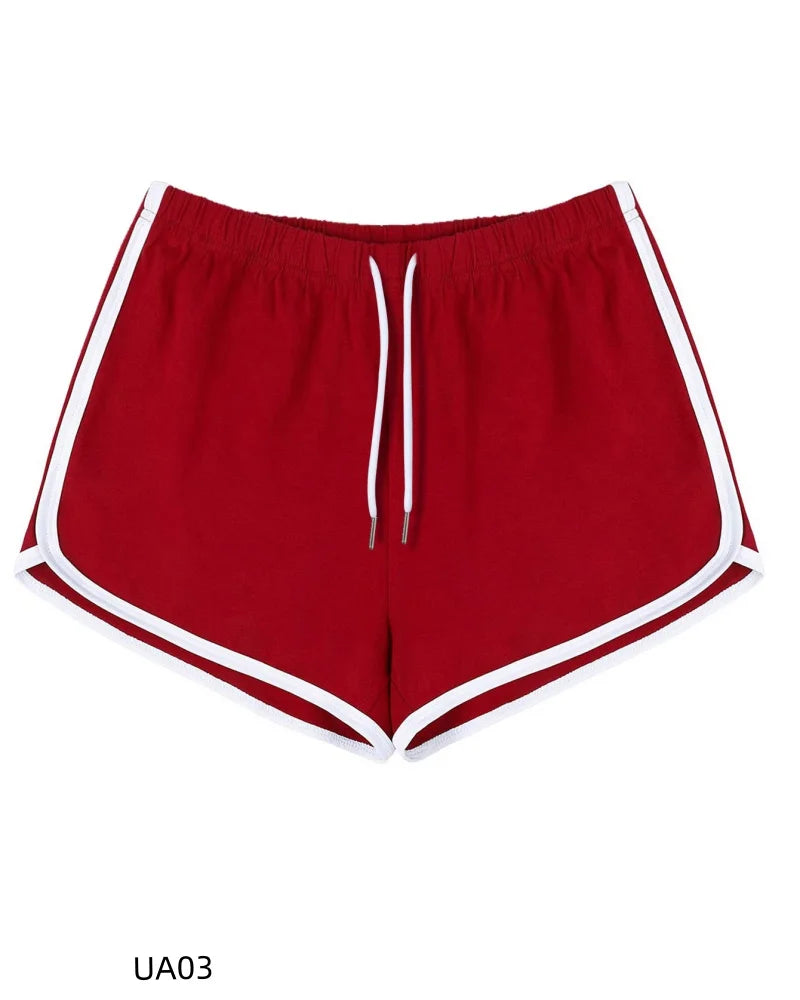 Women's Cotton Casual Shorts Elastic Waist Drawstring Running Sports Lounge Summer Dolphin Gym Workout Lounge Shorts