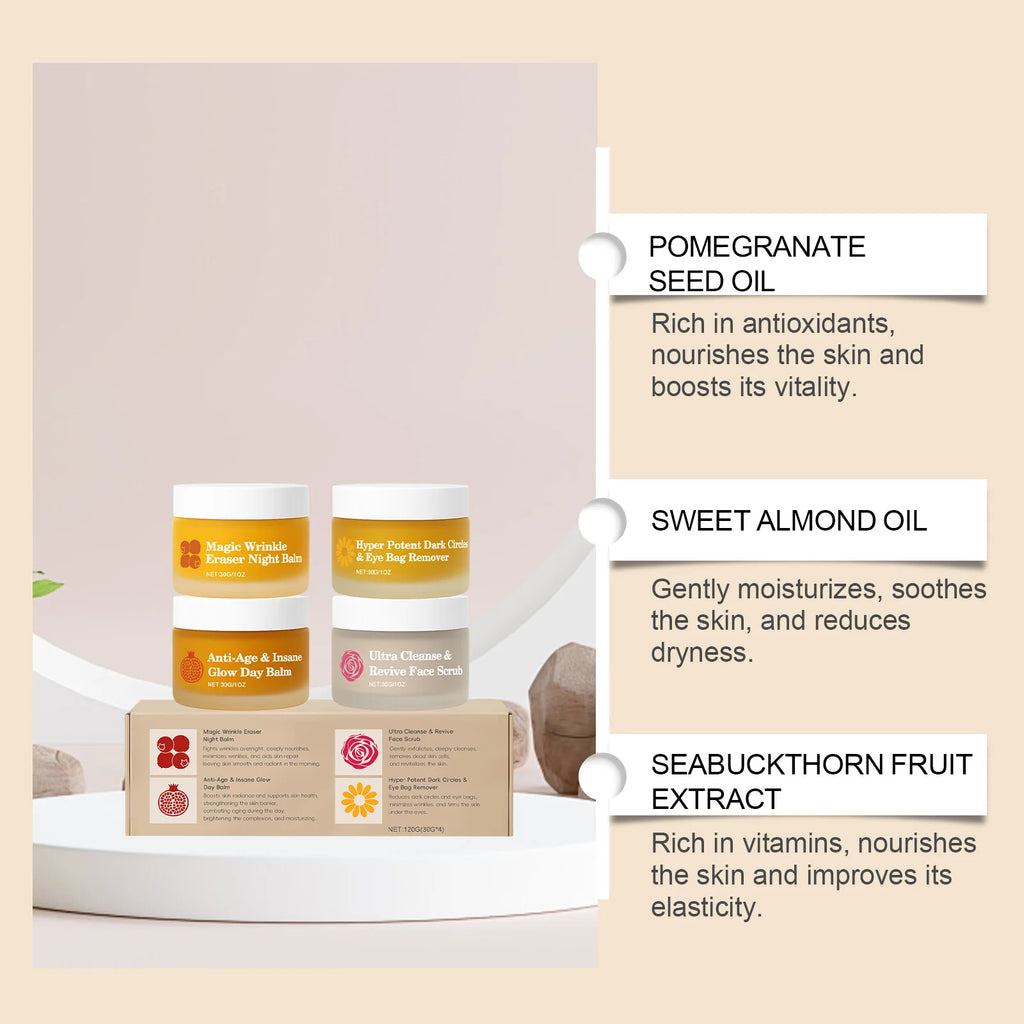 Anti-Aging Multi-Function Day Night Set Firm Skin Reduce Fine Lines Dark Circles Eye Bags Fade Wrinkles Exfoliate Care Kit