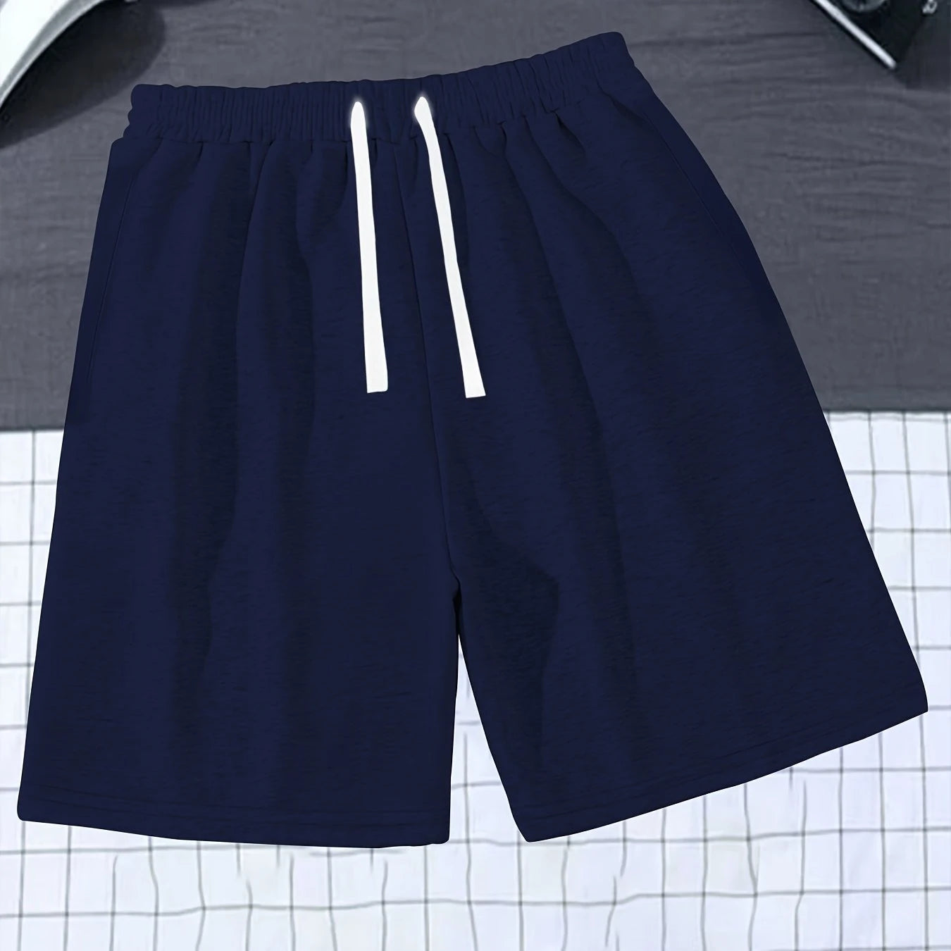 Men's Loose Fit Solid Color Casual Shorts Stylish Versatile Elastic Waist with Drawstring Suitable for Everyday Wear