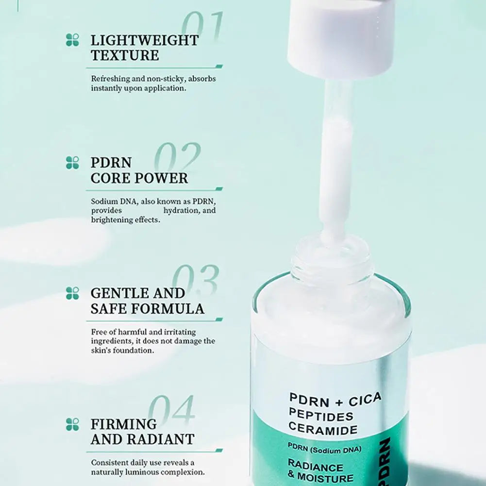 PDRN Skin Care Set Peptide Collagen Ampoule Essence Firming Deep Moisturizing Anti-Aging Serum SPF50 PA++++ Glow Sunscreen