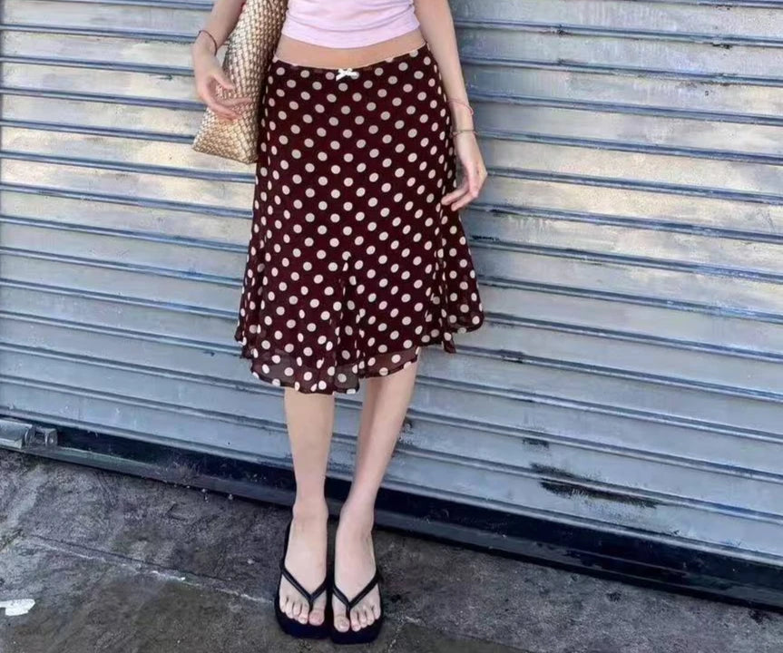 2026 Summer Vintage Midi Plaid Striped Print Skirts Women Sweet Loose Pleated Ladies Skirt High Waist Korean Style Woman Skirts