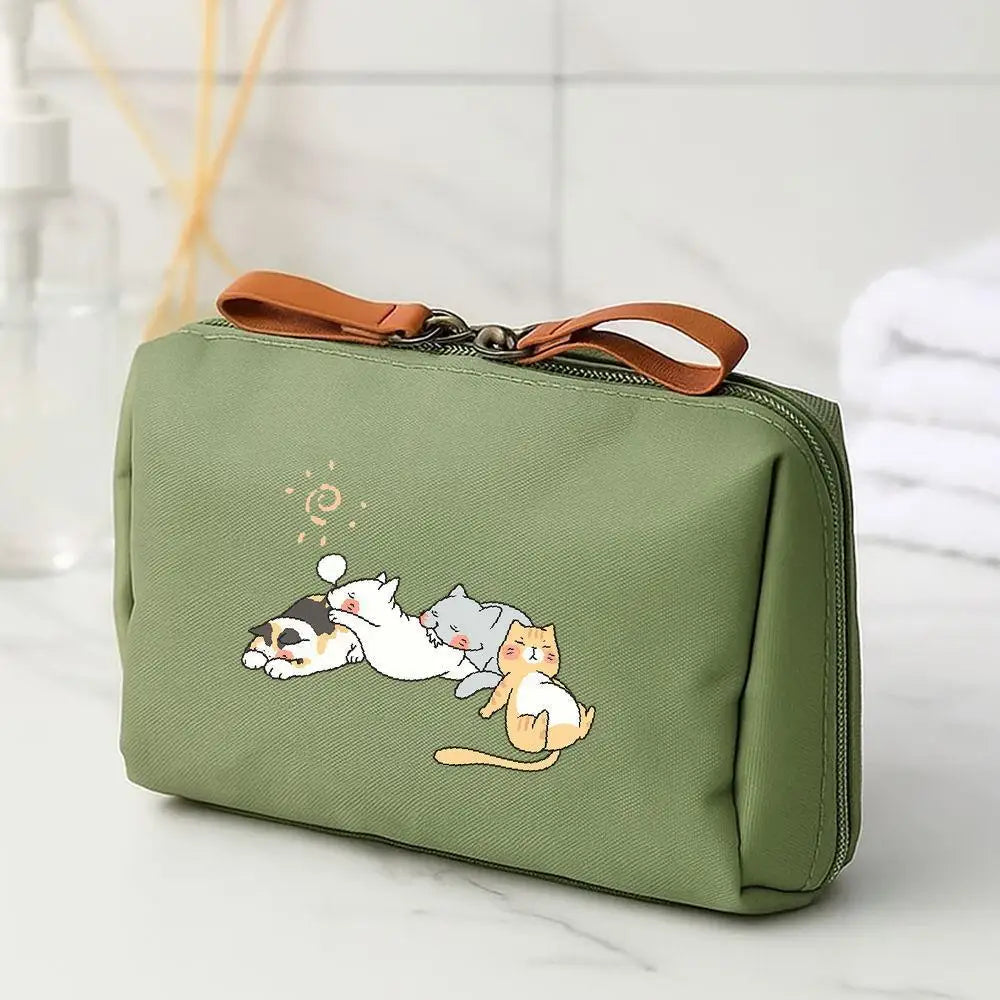 2024 New Women Cosmetic Bag Solid Color Korean Style Makeup Bag Pouch Toiletry Bag Waterproof Makeup Organizer Case Luxury Bag