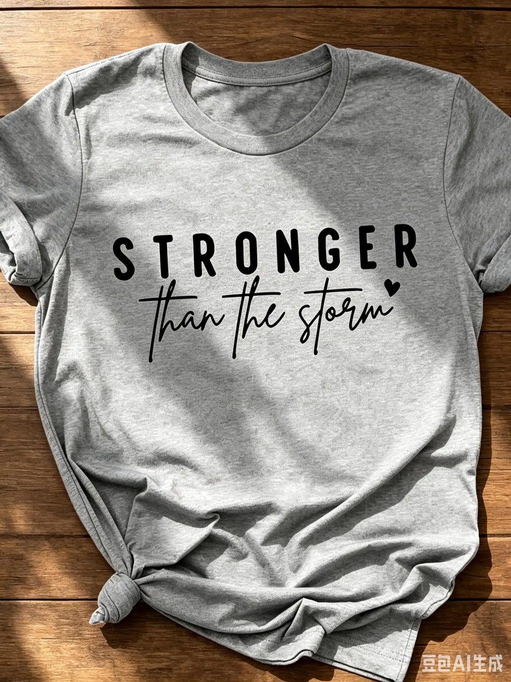 Women Crew Neck Short Sleeve T Shirt Stronger Than The Storm Inspirational Slogan Graphic Print Mustard Color Casual Spring Summer Daily Streetwear Tops