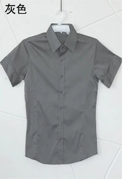 16 Colors Summer Polyester Men Solid Casual Business Shirts Men's Korean Version Slim Fit Short Sleeve Shirt 2023 New