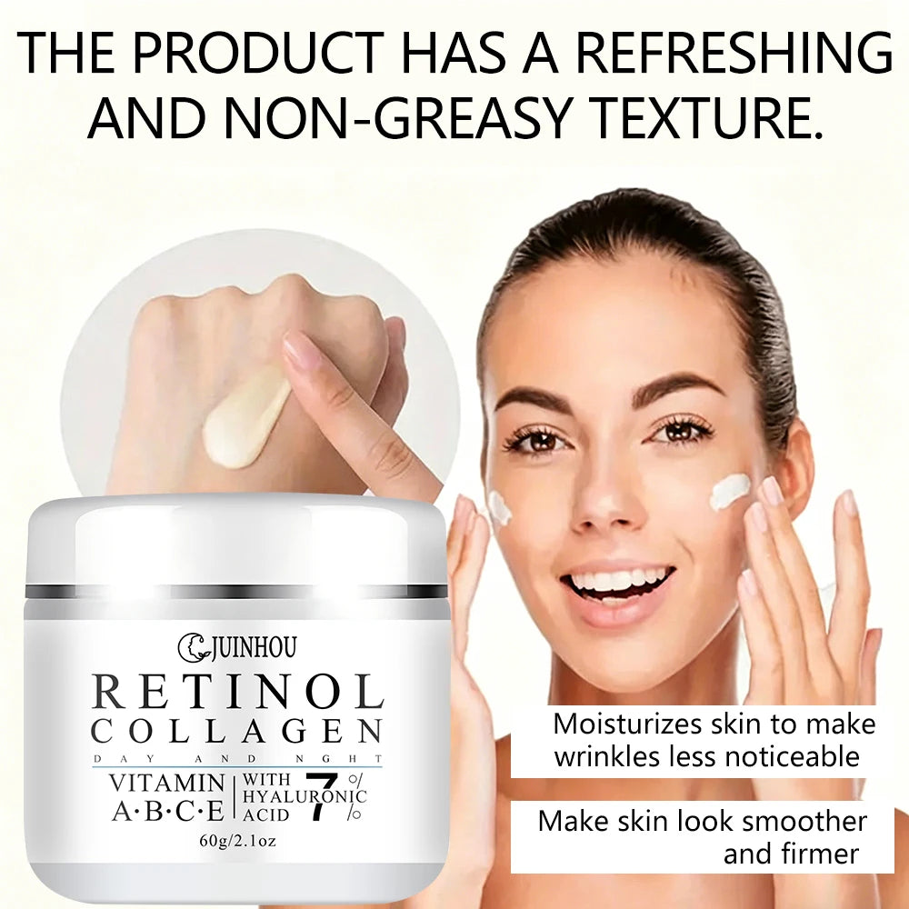 JUINHOU Collagen Moisturizing Cream Contains Vitamins A B C E Visibly Brighten and Smooth the Look of Uneven Vomplexion