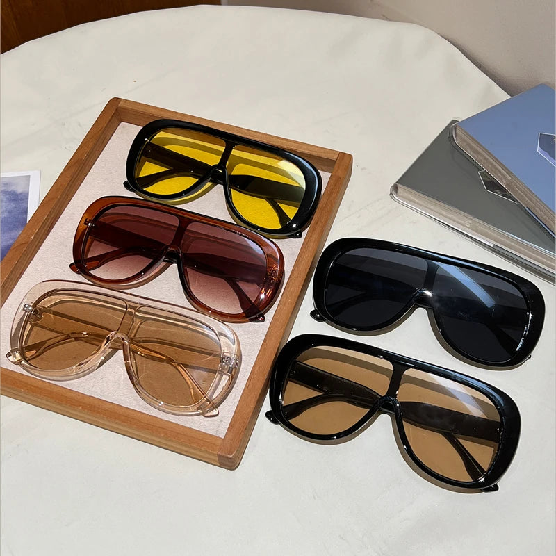 Sun Glasses Women Stylish Brand Design Beach Vacation Shades Oversize Sunglasses 2026 New in Fashion Outdoor Casual Decor