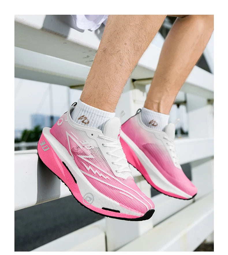 Men Running Shoes Carbon Board Marathon Sports Speciality Breathable Lightweight Women's Comfortable Athletic Nonskid Sneakers