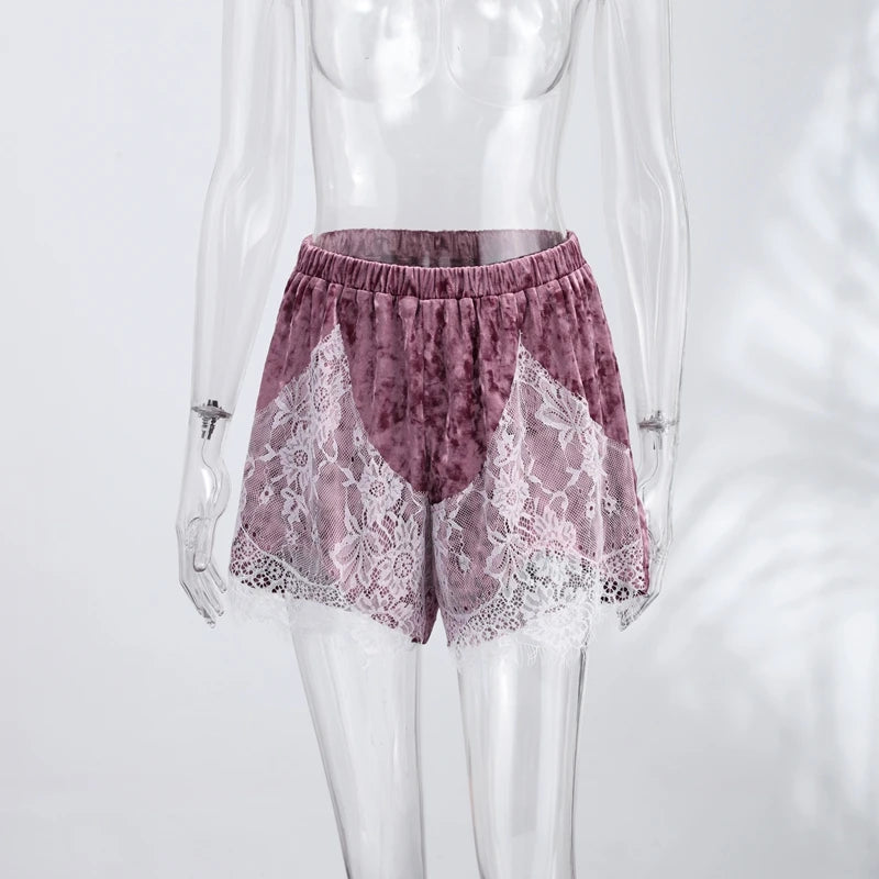 Sexy Lace High Waist Shorts Women Fashion Patchwork Loose All-match Party Short Pants Female 2026 Fashion Summer Bottom Lady