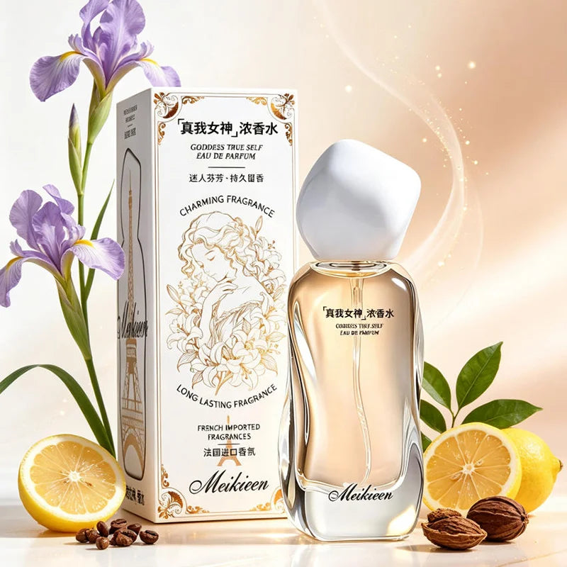 Khaki Girl Floral Fruity Eau De Toilette Long-lasting Fresh Citrus Perfume Spray Unique Crystal Bottle Daily Dating Perfume