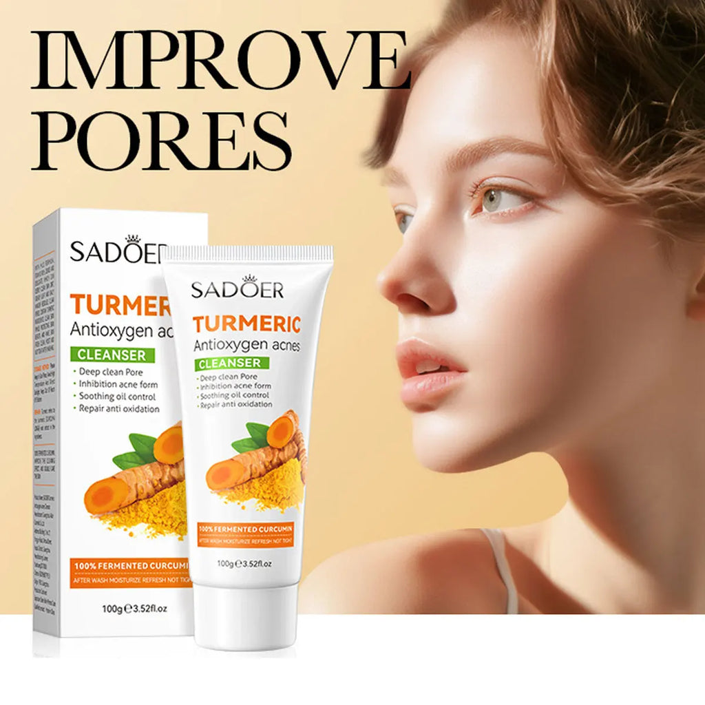Turmeric Facial Cleanser: Antioxidant, Acne-Removing, Pore-Cleansing, Blackhead-Reducing, Oily Skin-Controlling, And Repairing.