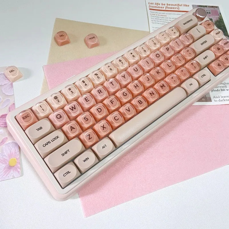 Gradient Purple Black Pink Crystal Keycaps Custom DIY for Gaming Mechanical Keyboard PBT Key Caps Set for Keyboard 68 70 80 90