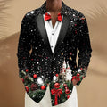 Men's Christmas Costume Christmas Light Suit Tie Printed Tuxedo Shirt Button Up Shirt Long Sleeve Outdoor Holiday Spring Fall