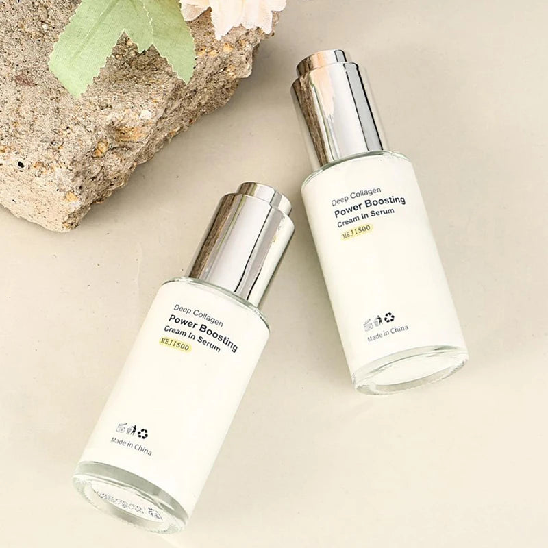 Korean Collagen Power Boosting Cream Serum, Volufiline Niacinamide Firmer Plumper Skin, Wrinkle Elasticity Lightweight Care 40ml