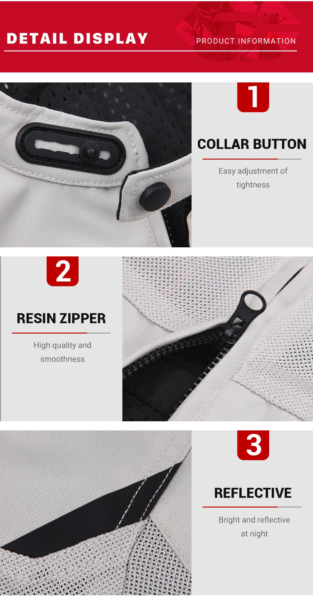 Off Road Motorcycle Jacket Summer Breathable Protective Jacket Motorcycle Racing Protective Jacket Off-road Riding Equipment