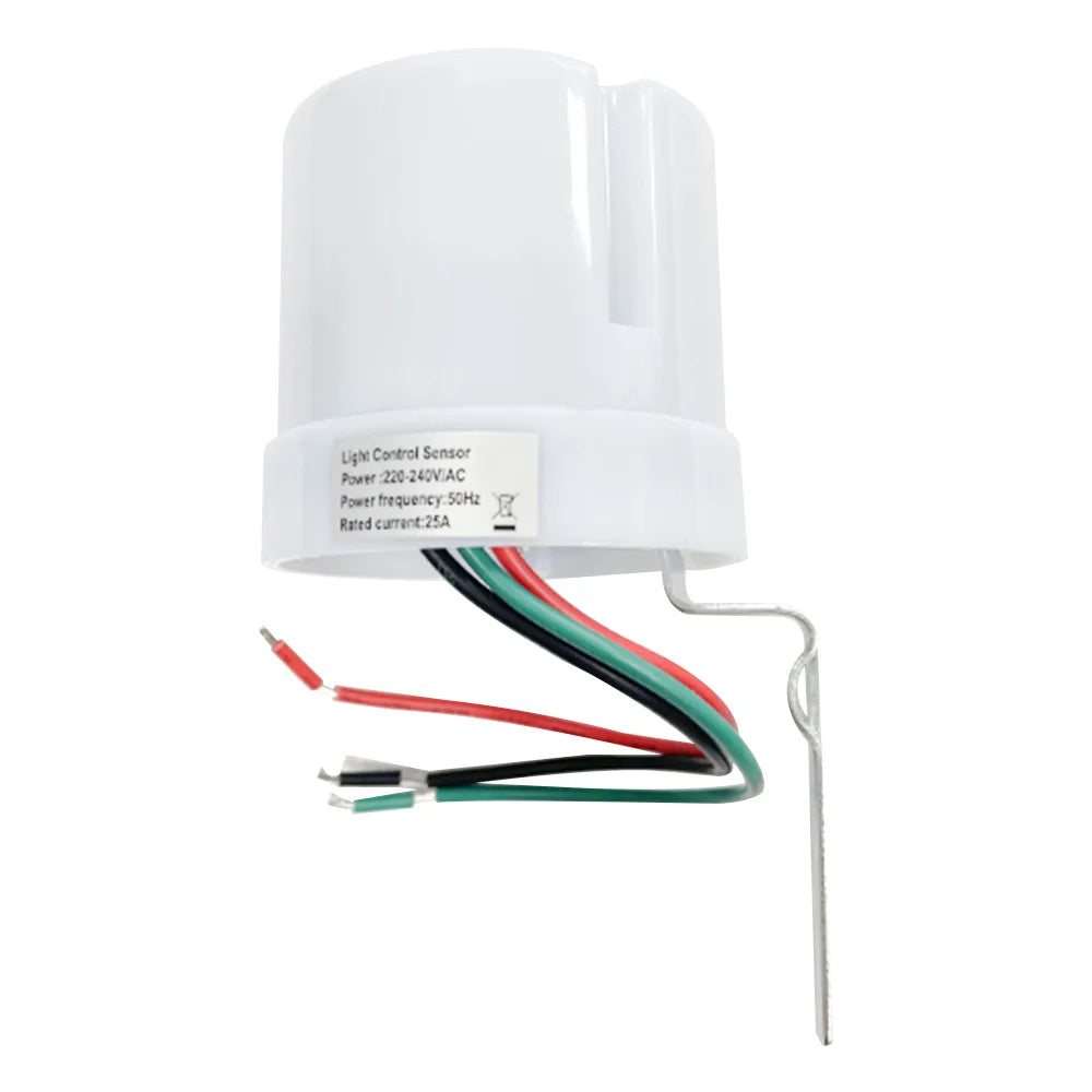 AC220-240V 25A Smart Switch Rainproof Sensor Outdoor Street Lamp Light Switch Controller Adjustable Photoelectric Anti-interfere