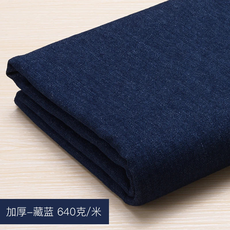 Washed Denim Jeans Fabric Cotton By The Meter for Needlework Dress Skirt Shirt Jacket Pants Diy Sewing Wearable Soft Cloth Blue