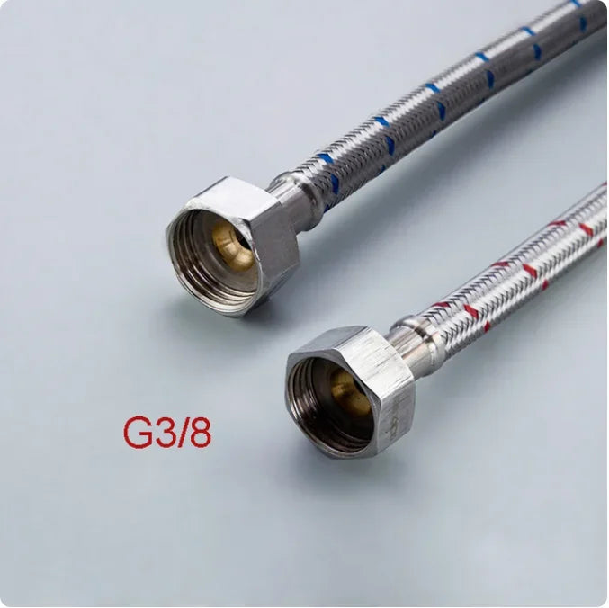 G1/2 G3/8 G9/16 60cm 1 Pair Hot and Cold Water Faucet Inlet Hose Heater Flexible Connecting Pipe Stainless Steel Faucet Pipe