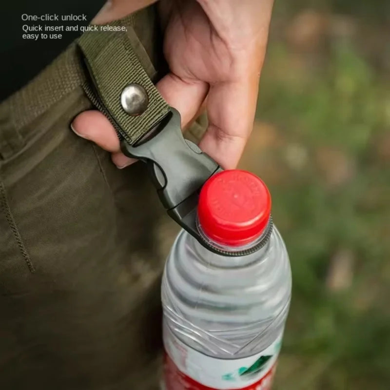 Buckle Hook Water Bottle Holder Clip Climbing Carabiner Belt Backpack Hanger Hooks Water Bottle Nylon Webbing Multifunction Wate
