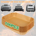 Air Fryer Liners Rectangular Disposable Parchment Paper for Ninja FG551 6-in-1 Grill Air Fryer Baking Accessories for Ninja XL