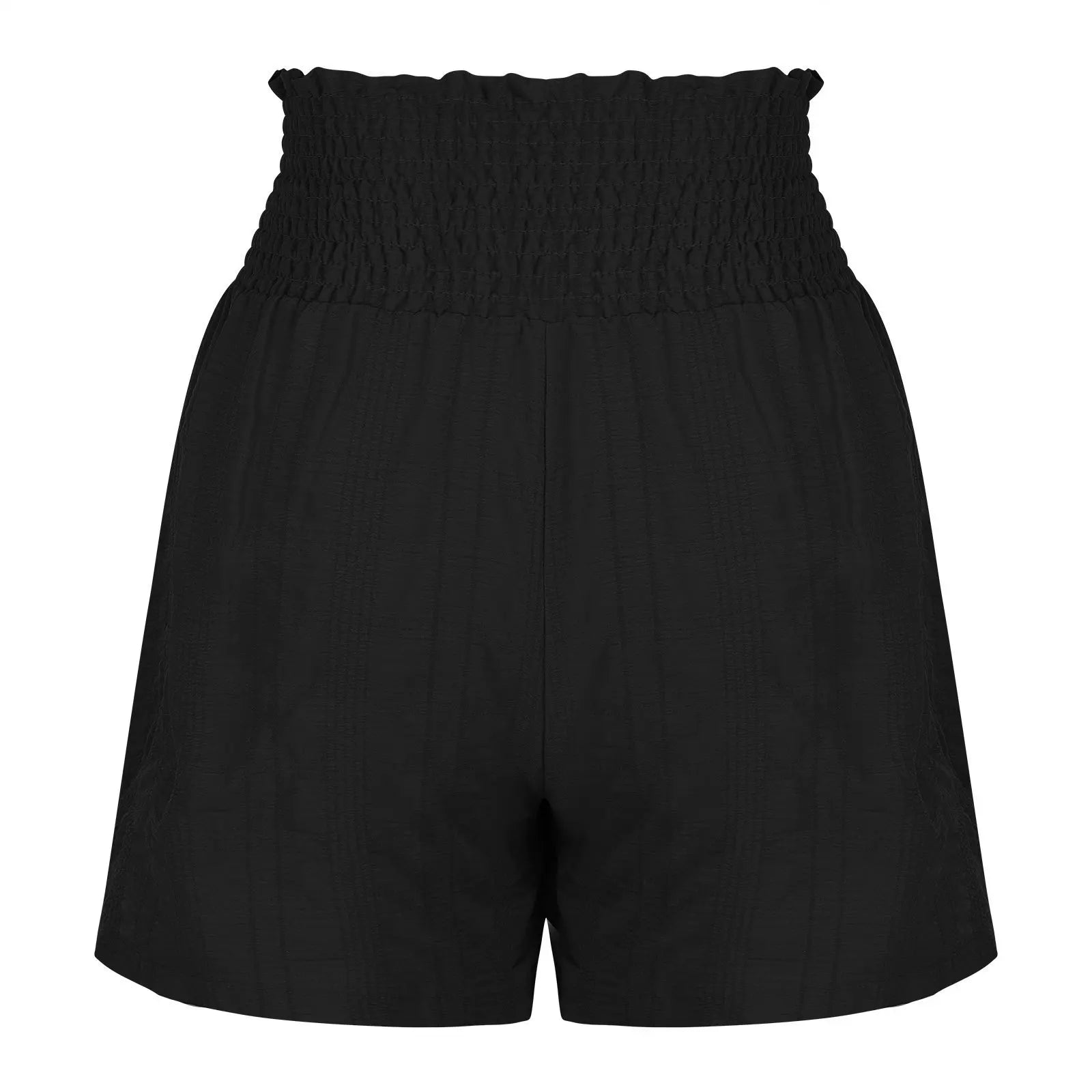 Women Casual High Waist Shorts Skirt Smocked Elastic Drawstring A-Line Flowy Short Skirt Pants Summer Solid Color Beach Skorts