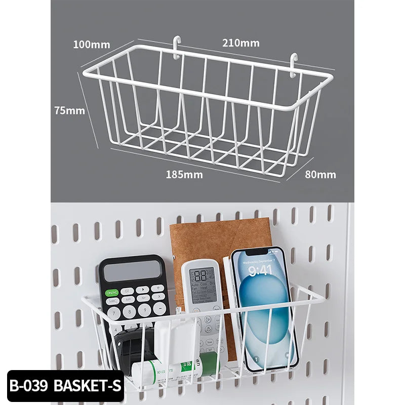 Study Room Pegboard with Shelves Tool Free Wall Grid Scratch Proof Easy to Install for Computer Desk Accessories