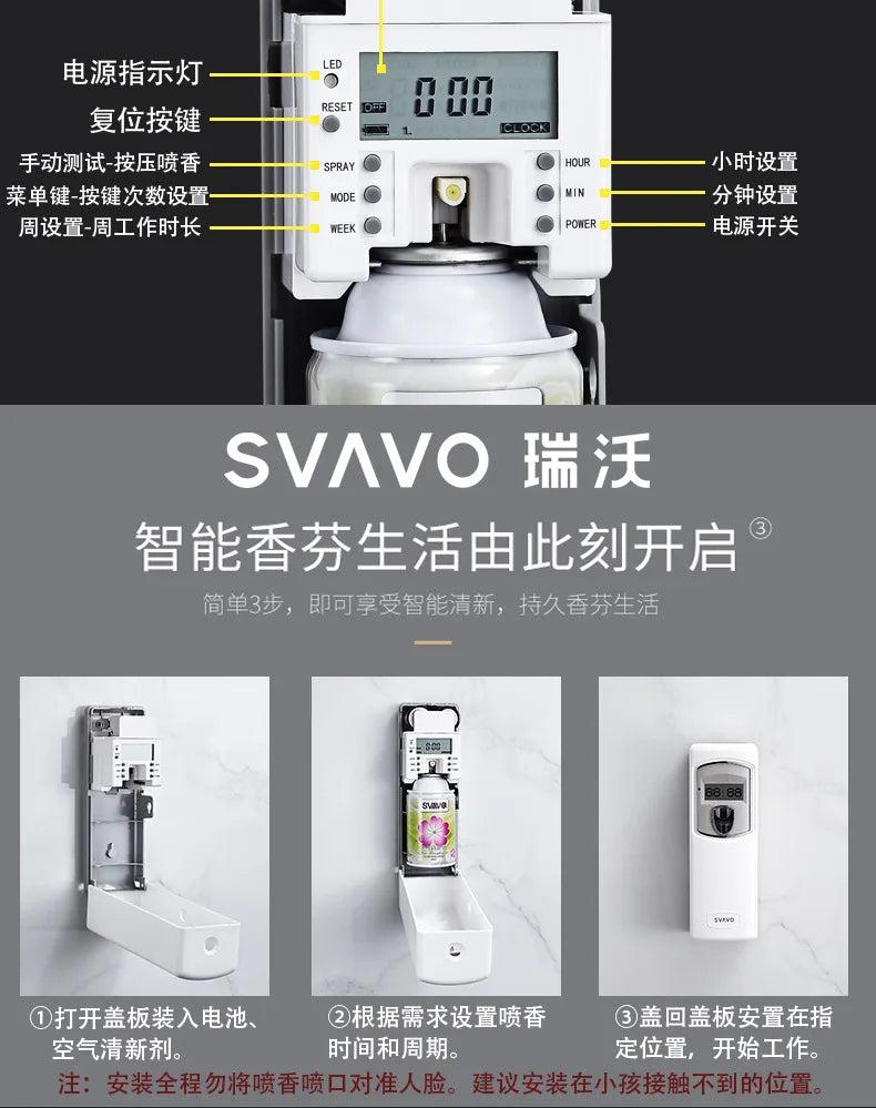 For Ruiwo Wall Mounted Aromatherapy Diffuser Remote Control Home Hotel Air Fragrance Machine Scent Dispenser Essential Oil