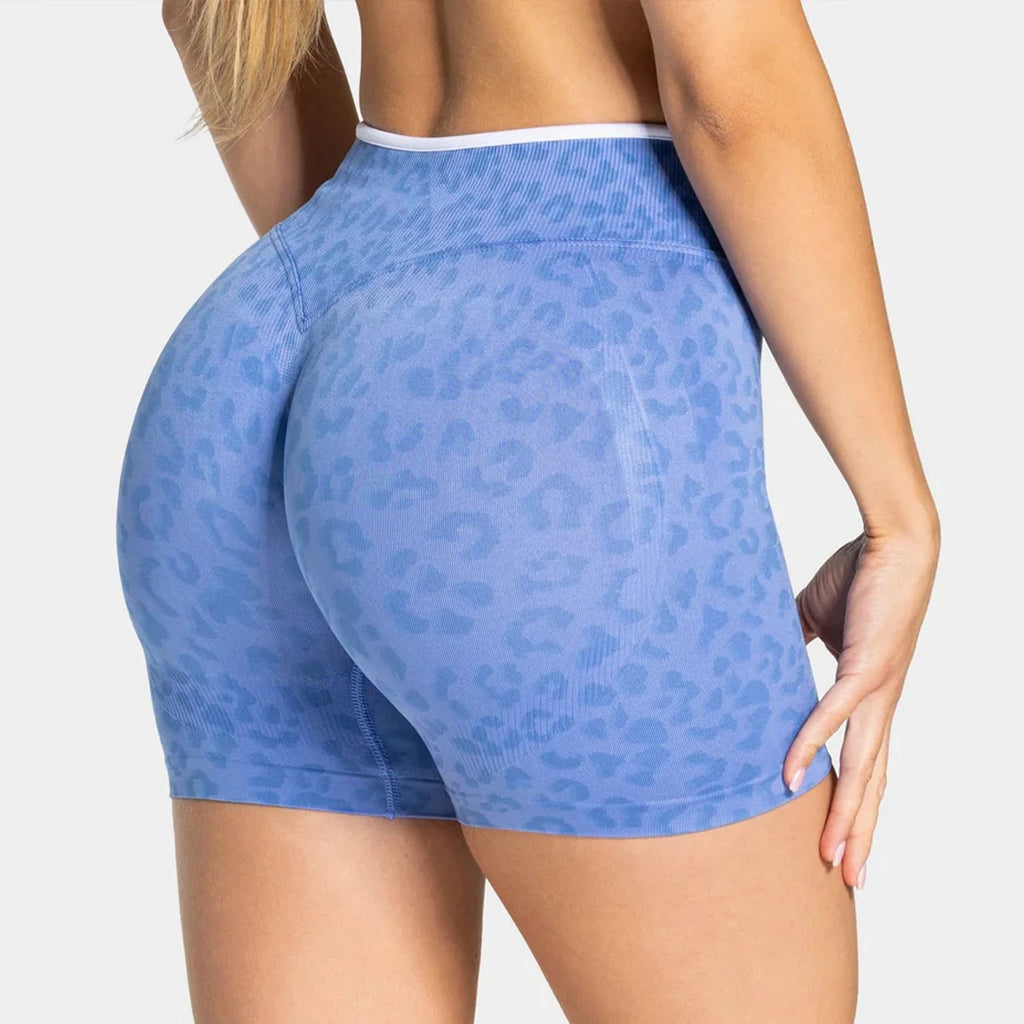 Leopard Zebra Print Women Sports Shorts High Waist Quick Dry Elastic Fitness Yoga Running Workout Ladies Athletic Casual Short P