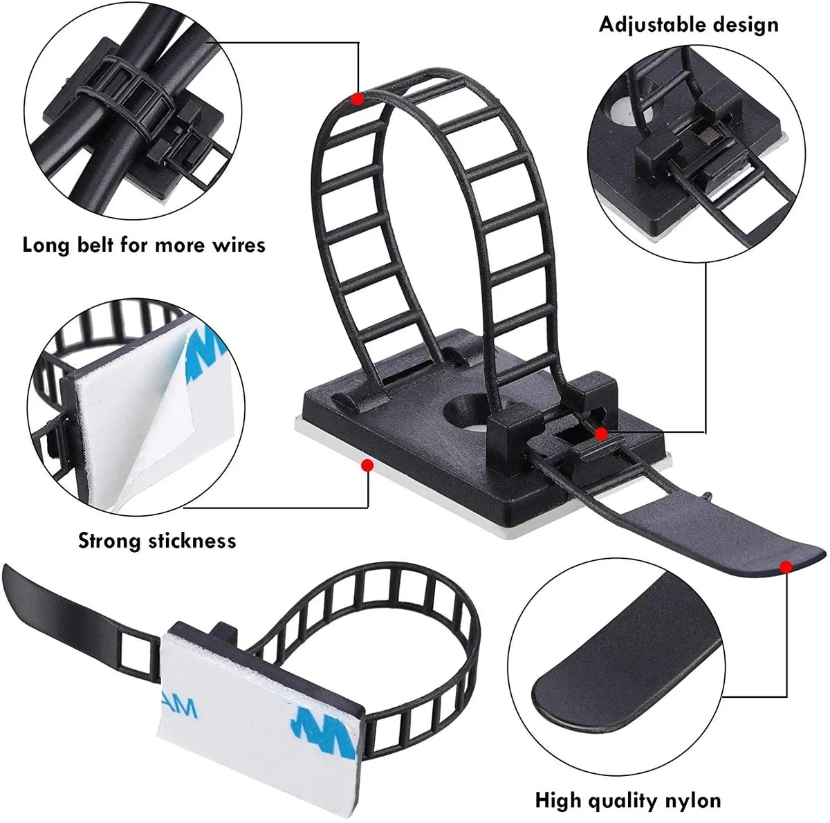 Desk Cable Management Set Self Adhesive Cable Clips Adjustable Cord Holder Headphone Stand USB Charger Protective Cover