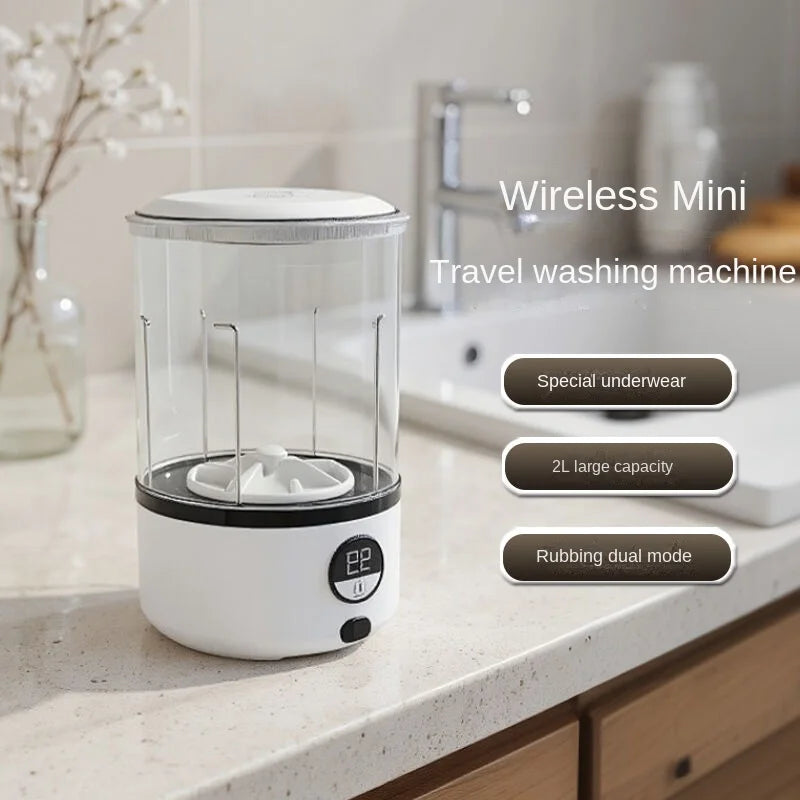 New USB Charging Washing Machine Portable Underwear Cleaner 2L Fully Automatic Socks Washing Machine Dehydratable Laundry Bucket