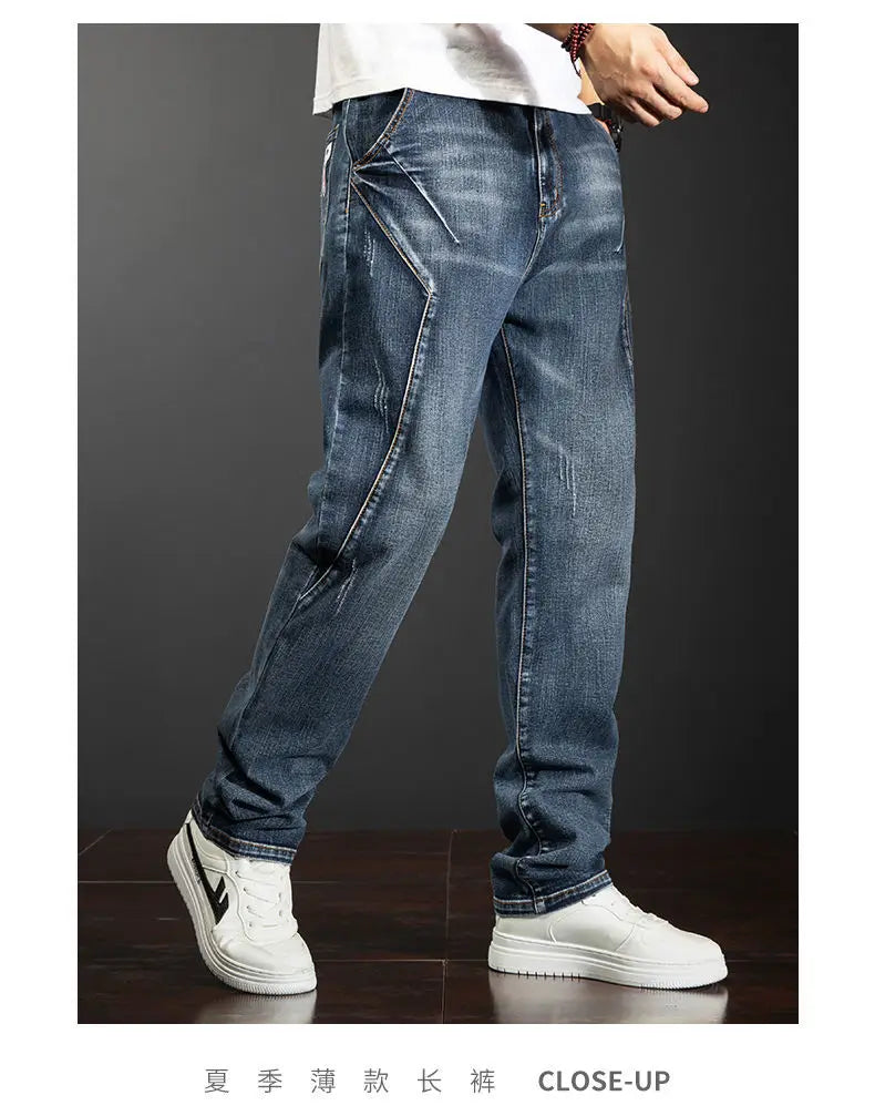 High Quality Summer Thin Denim Jeans Casual Full Length Pants Cargo Men's Clothing Jeans for Men Designer Streetwear Trousers