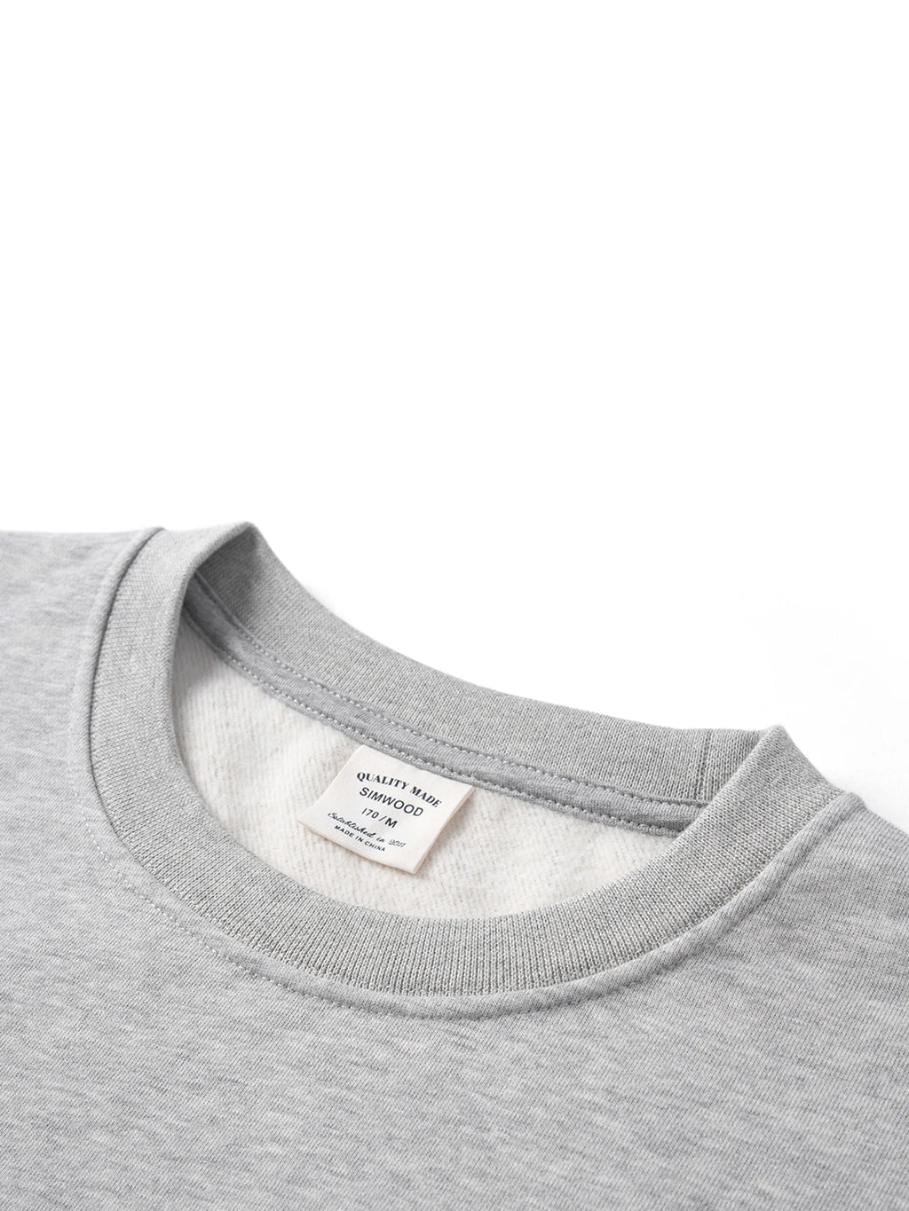 SIMWOOD 2026 Autumn Winter New Oversize 340gsm Warm Brushed Finish Lining Sweatshirts Men Embroidery Basic Running Pullover Tops