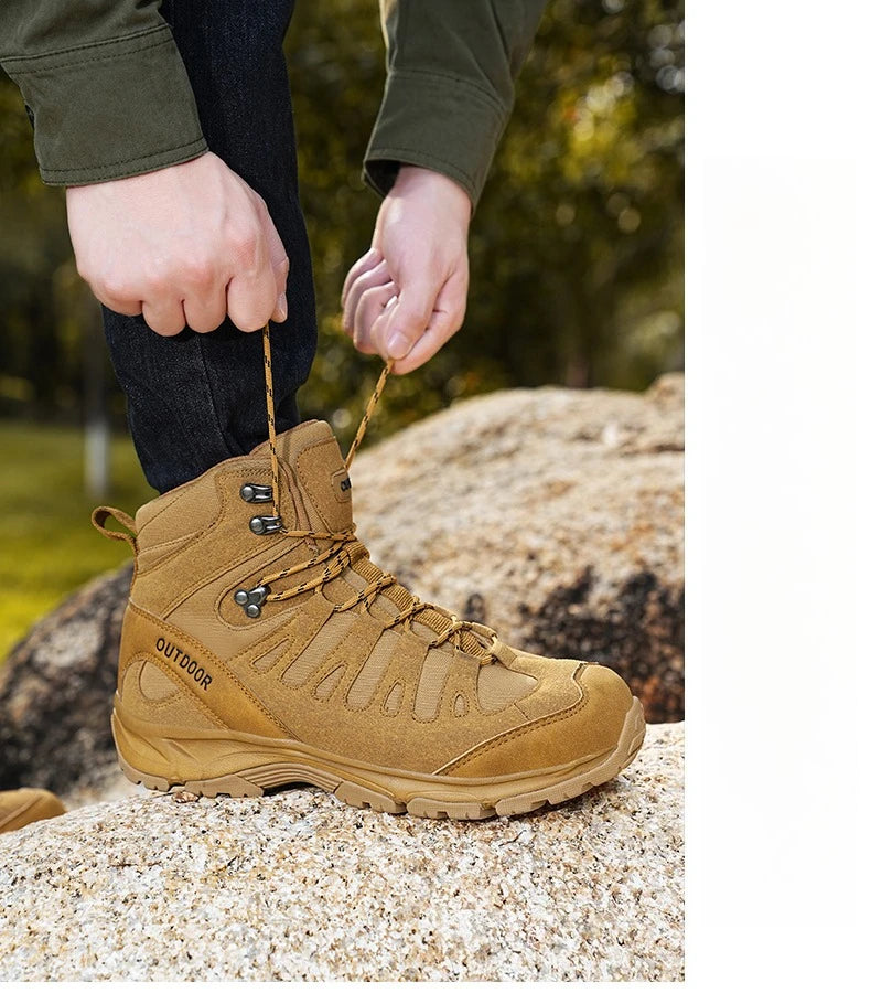 Outdoor Hiking Boots Men Shoes Anti-slip Wear-resistant Thick-soled Sports Shoes Men Breathable Comfortable Casual Shoes Men