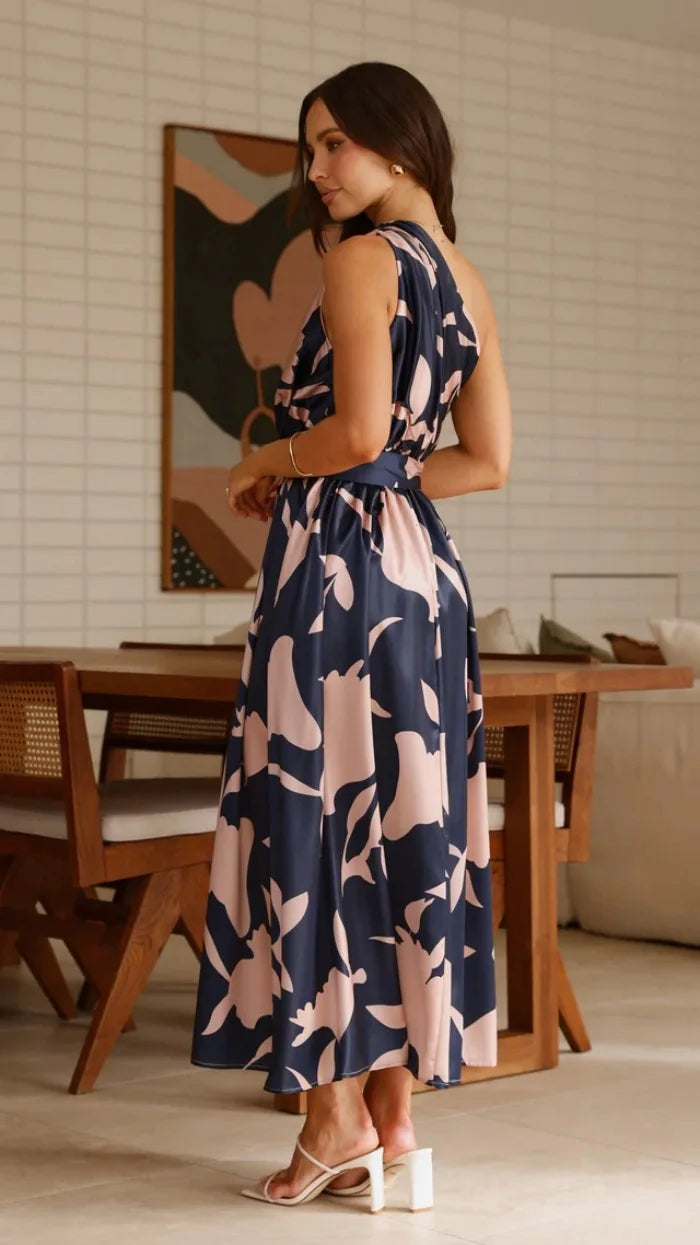 2025 Summer Fashion New Women's Sexy Vacation Dress Casual Elegant Bohemian Beach Skew Collar Off Shoulder Sashes Long Dresses