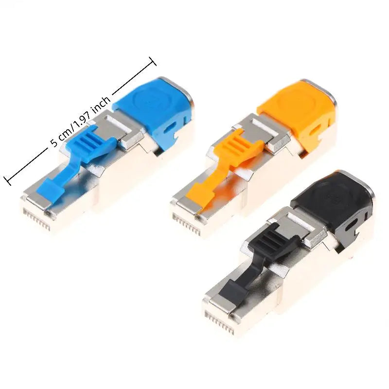 Metal RJ45 Cat8 Connector - 2000MHz 40Gbps Shielded Ethernet Plug for 22-24AWG LAN Cables, Easy Termination, Reusable ﻿
