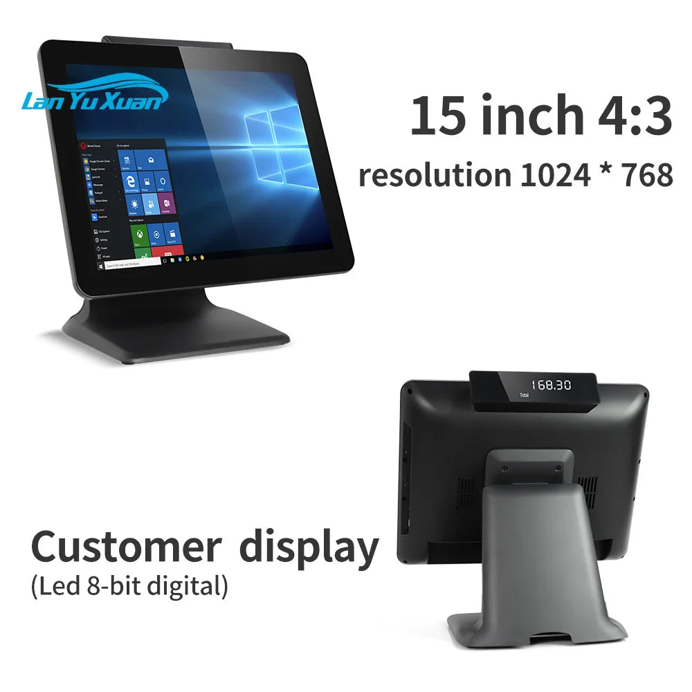 Desktop POS Computer Cash Register Touch Screen All in One POS System Terminal Machine with Scanner / Printer / Drawer