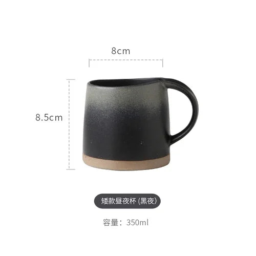 Japanese Retro Stoneware Coffee Cup Household Ceramic Hanging Ear Mug Cup English Afternoon Tea Tea Cup Breakfast Milk Mug Gift