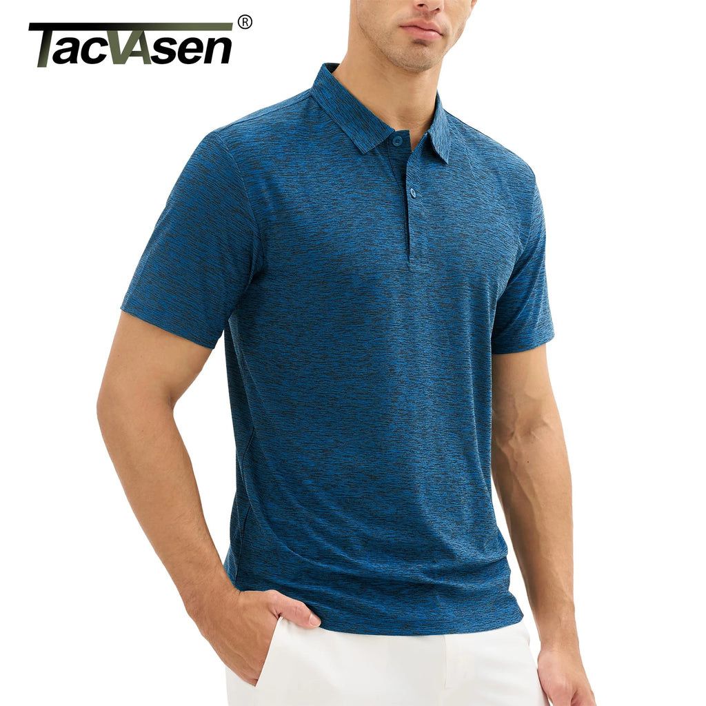 TACVASEN Mens Summer Casual Polo Lightweight Dry Fit Golf Shirts Moisture Wicking Sports Polo Shirt Workout Tees Work Shirts
