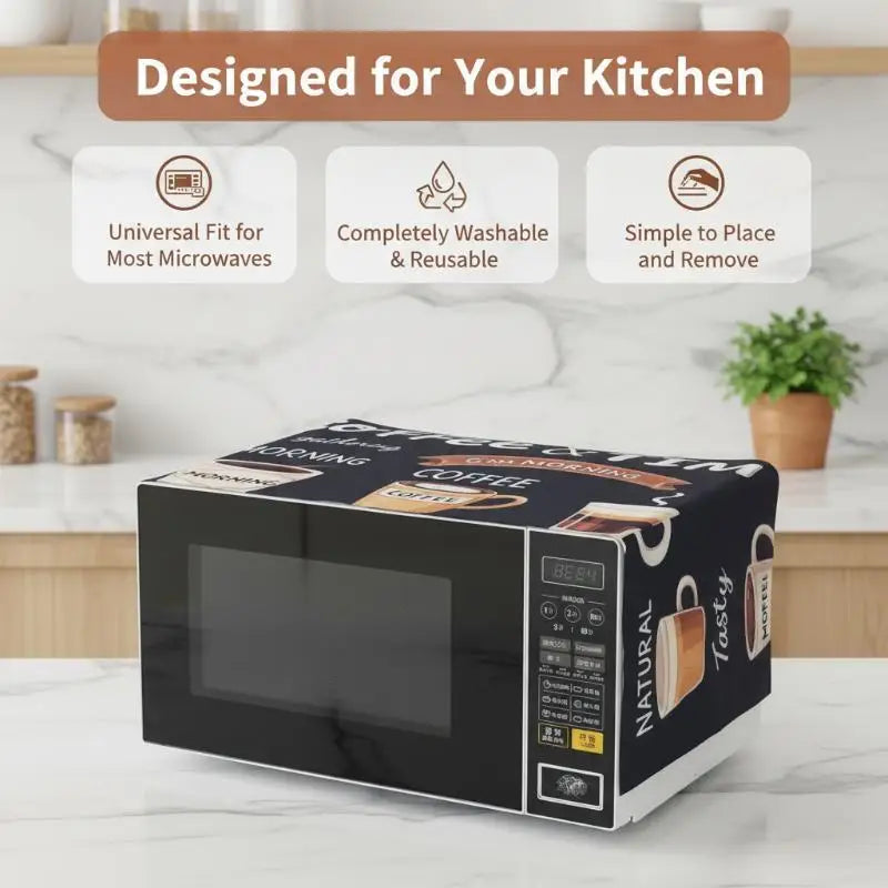 Microwave Oven Dust Cover 85x35cm Waterproof Oil Proof Stain Repellent Kitchen Countertop Appliance Protector