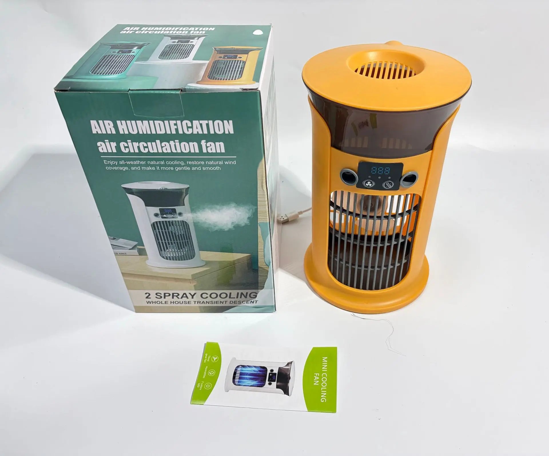 Desktop Mini Air Conditioner Portable USB Air Cooler Fan For Home Room Camping Humidifier Cooling Fans 7 Color Night Lamp 선풍기
