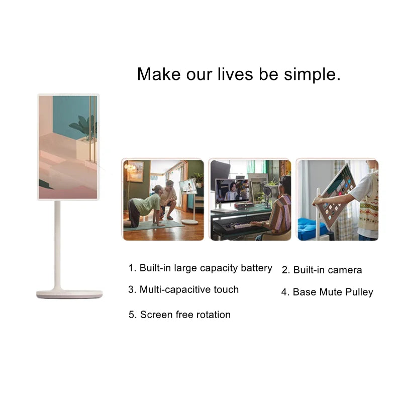 32 Inch Large 4k Capacitive Touch  Swivel Screen Floor Stand Android   Kiosk Universal Serial Bus