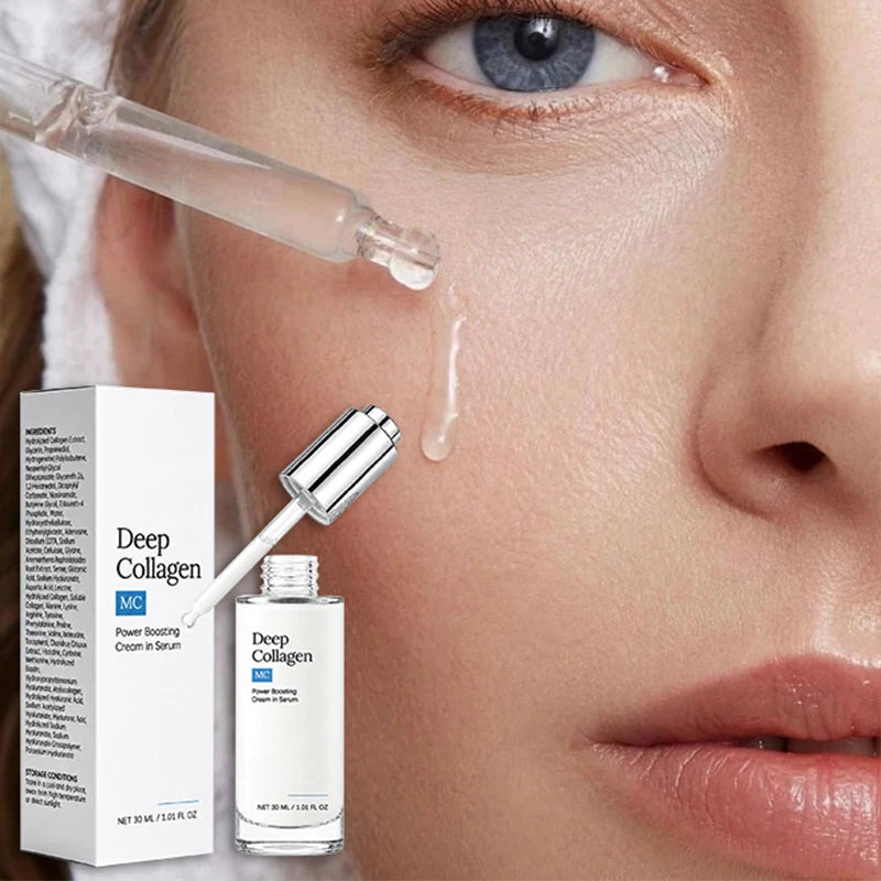 Collagen Serum Cream in Serum Deep Moisture Firming Facial Essence Lotion Hydrating Smoothing Daily Care Nourishing Face Care