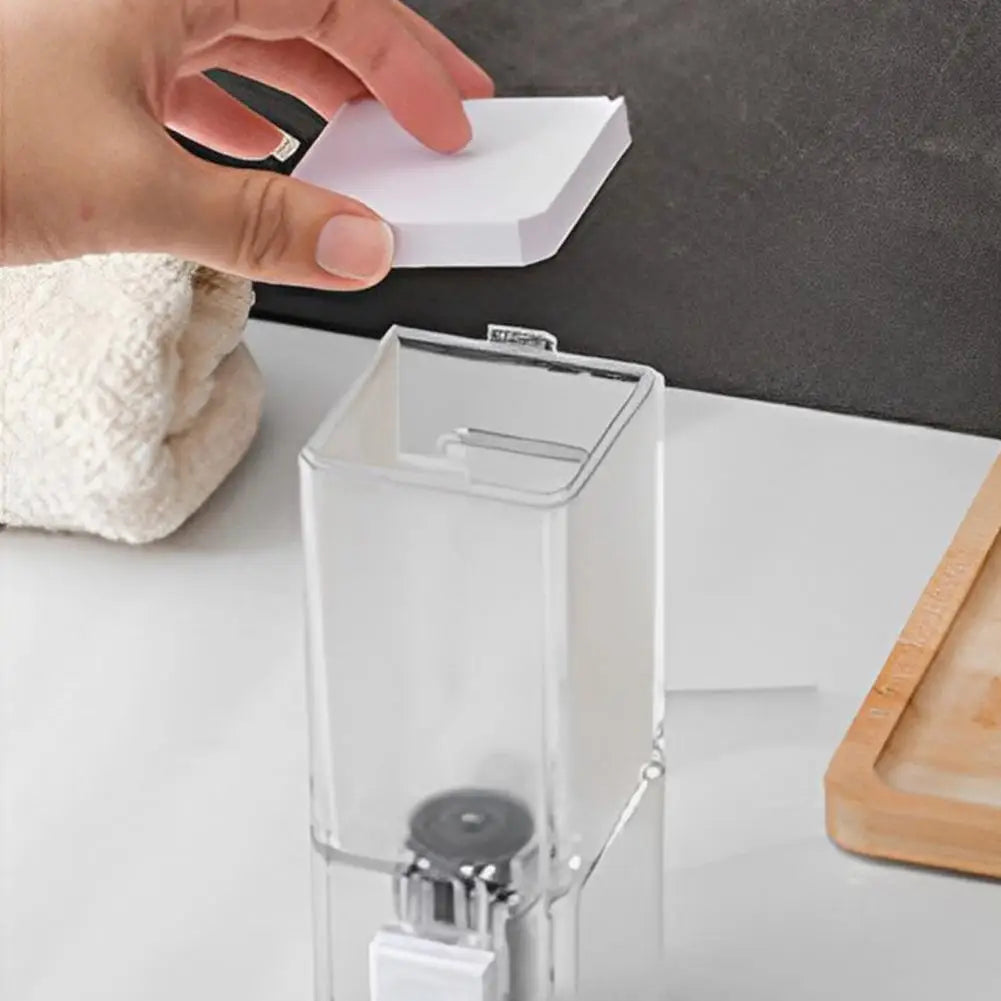 No Drill Wall Mounted Manual Press Soap Dispenser Transparent Soap Bottle Shampoo Dispenser for Bathroom Shower Accessories