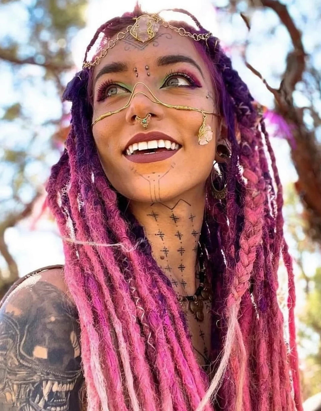 Synthetic Dreadlock Extensions 24 Inch 5 Strands/Pack Single Ended Thin Dreads Extensions Crochet Soft Hippe Dreads Handmade Loc