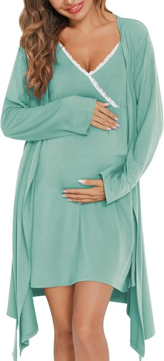 New Maternity Dress Nursing Skirt V-neck Strap Two-piece Set Loose and Fashionable Summer Maternity Clothing