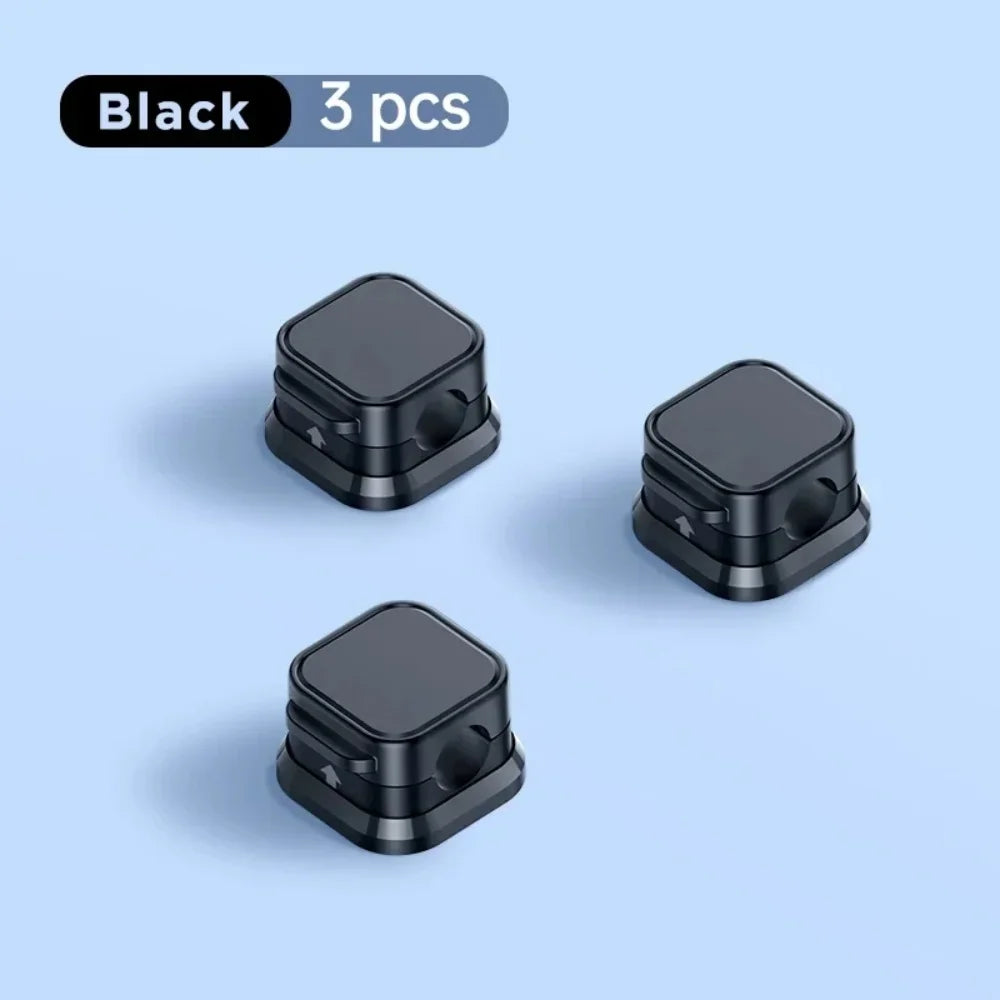 1/3/6/12PCS Magnetic Cable Clips Cable Adjustable Cord Holder Under Desk Cable Management Wire Keeper Cords Organizer Holder