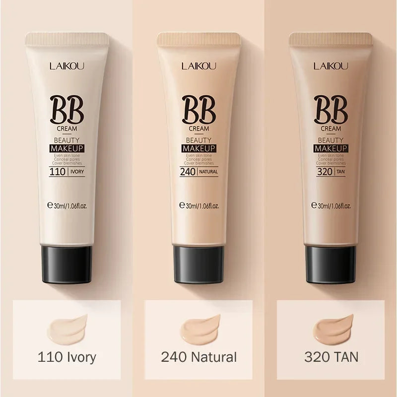 BB Cream Base Makeup Long Lasting Waterproof Brighten Skin Tone Cover Blemishes Concealer Liquid Face Foundation Cosmetics 30ml