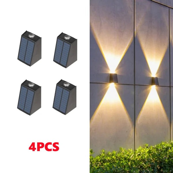 LED Outdoor Solar Wall Light Up And Down Luminous Garden Lamp Villa Courtyard Porch Street Decorative Lighting Wall Washer Light