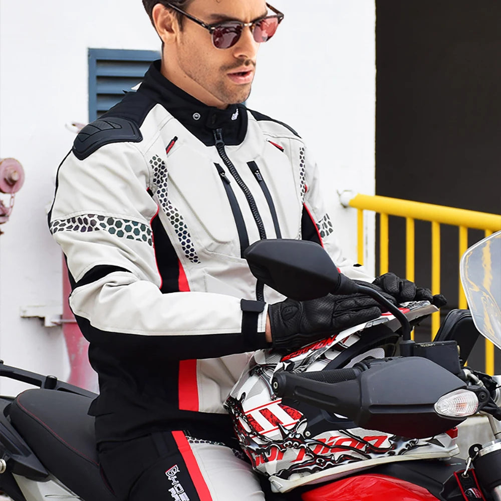 New Motorcycle Jacket Pants Suit Protective Gear Motorbike Riding Jacket Waterproof Windproof Motorcycle Pants Suit